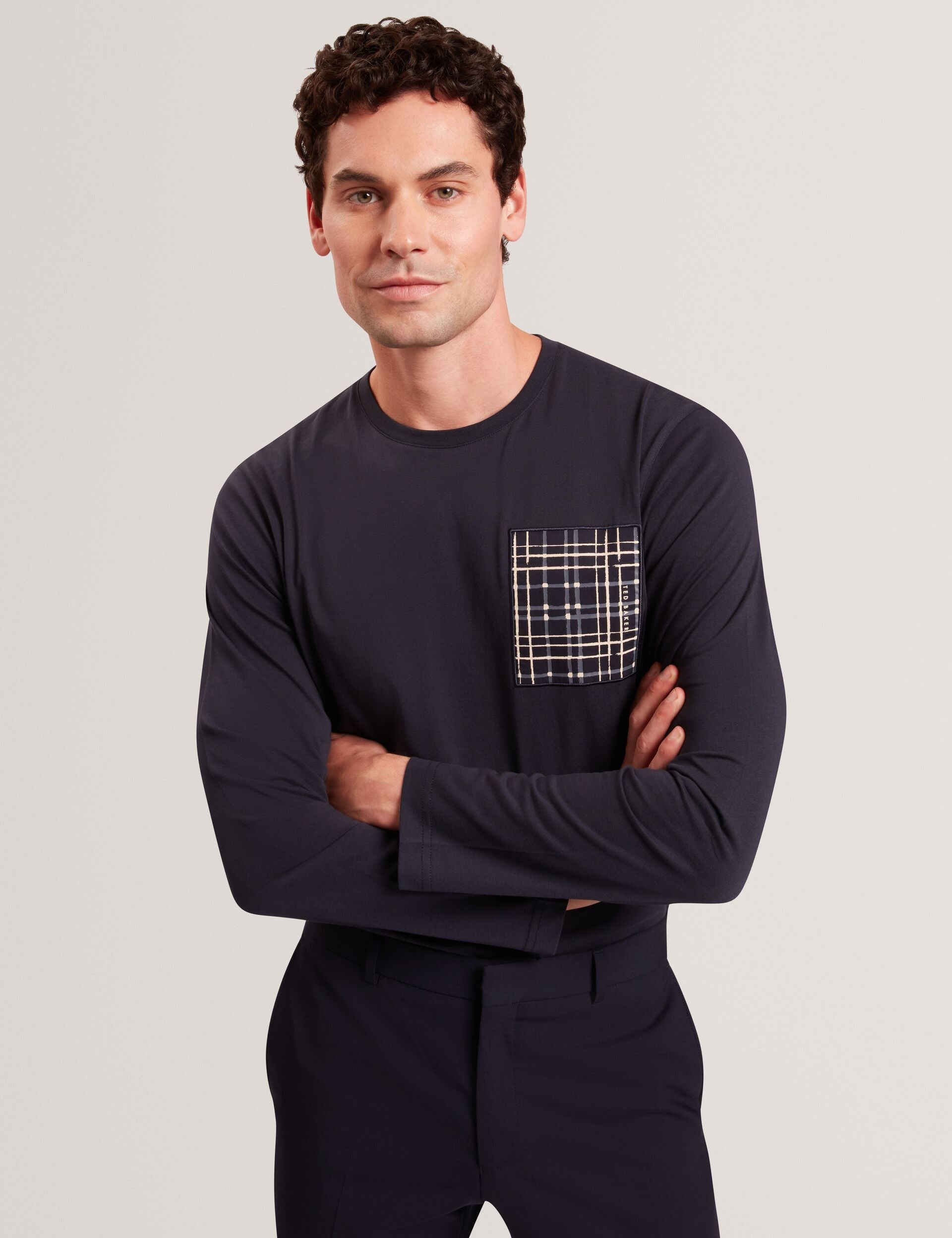 Ted Baker SININO Graphic Patch Long Sleeve T-Shirt