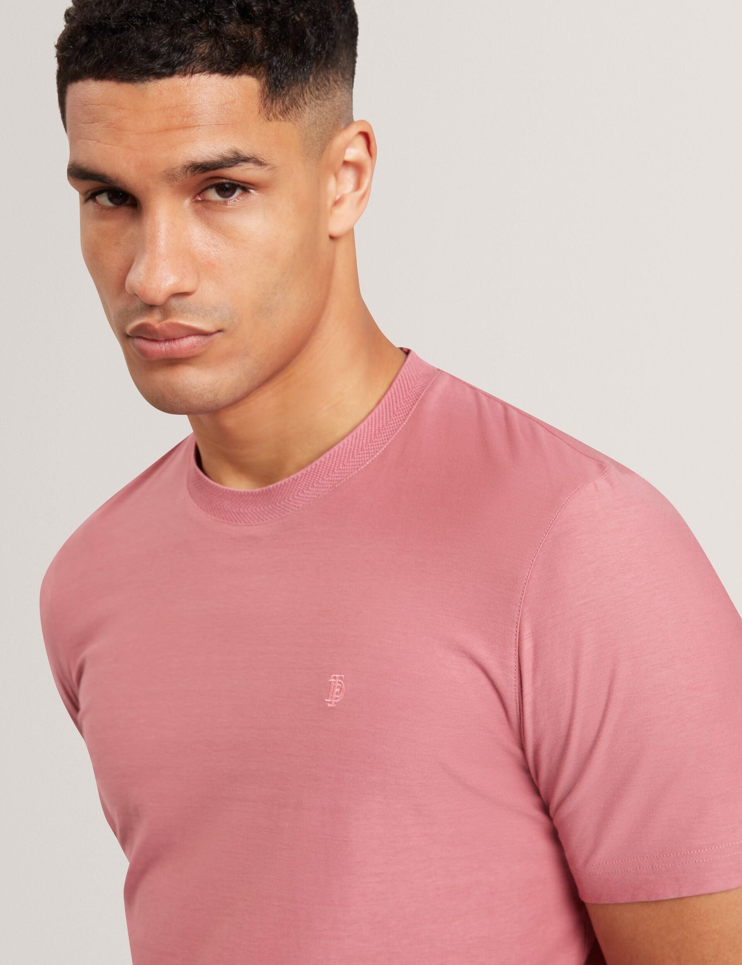 Ted Baker KAELITH Textured Panel Cotton Short Sleeve T-Shirt