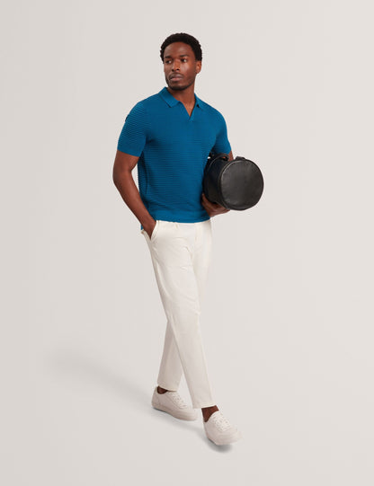 Ted Baker BESTEL Wave Stitch Pure Cotton Open Neck Polo