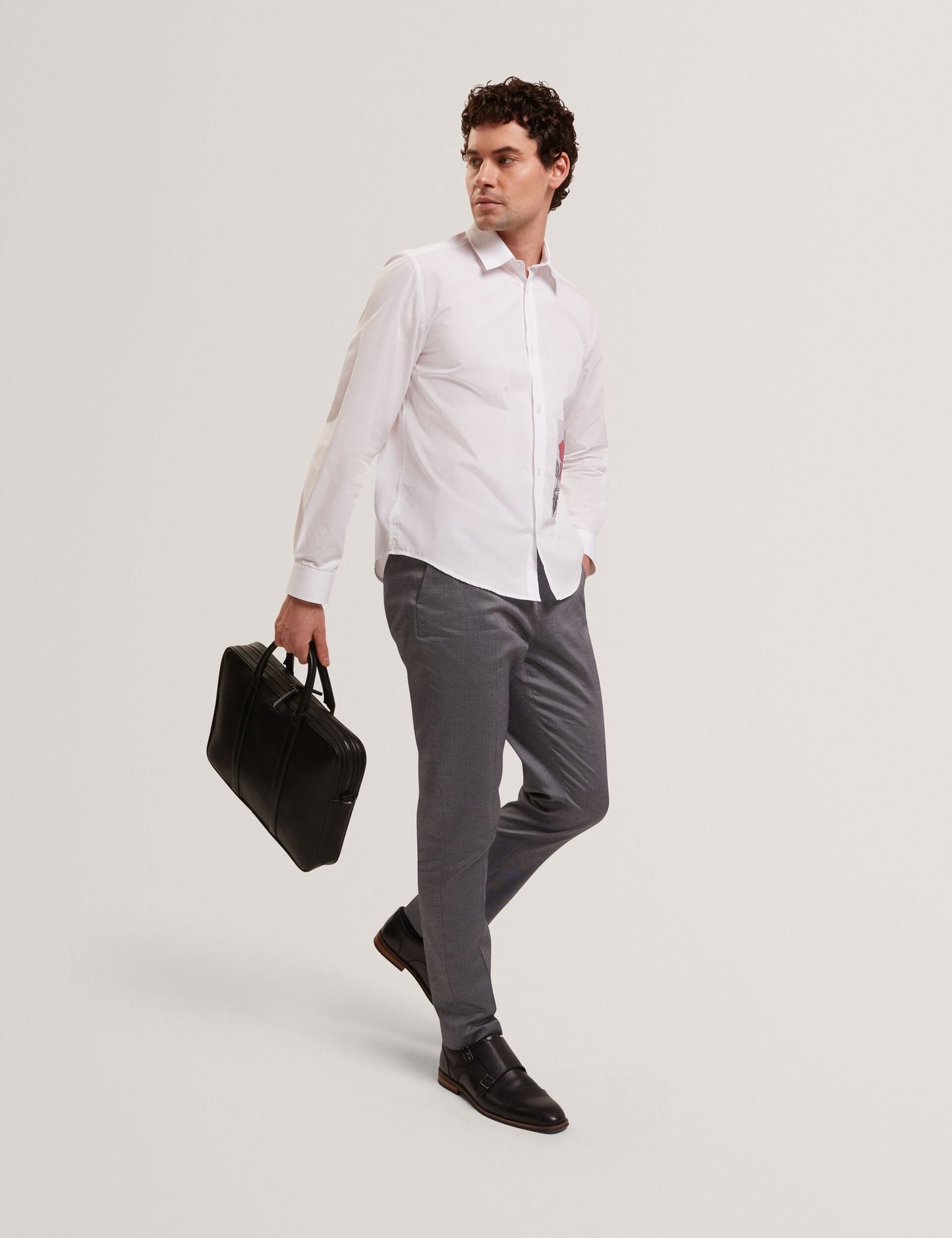 Ted Baker SABATON Slim Fit Stretch Cotton Twill Smart Pants