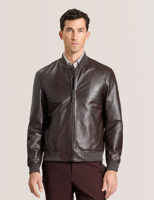 Ted Baker WAGGONER - Leather Bomber Jacket
