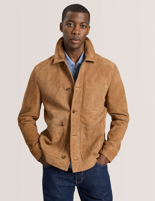 Ted Baker WALLY - Suede 3-Pocket Button Front Jacket