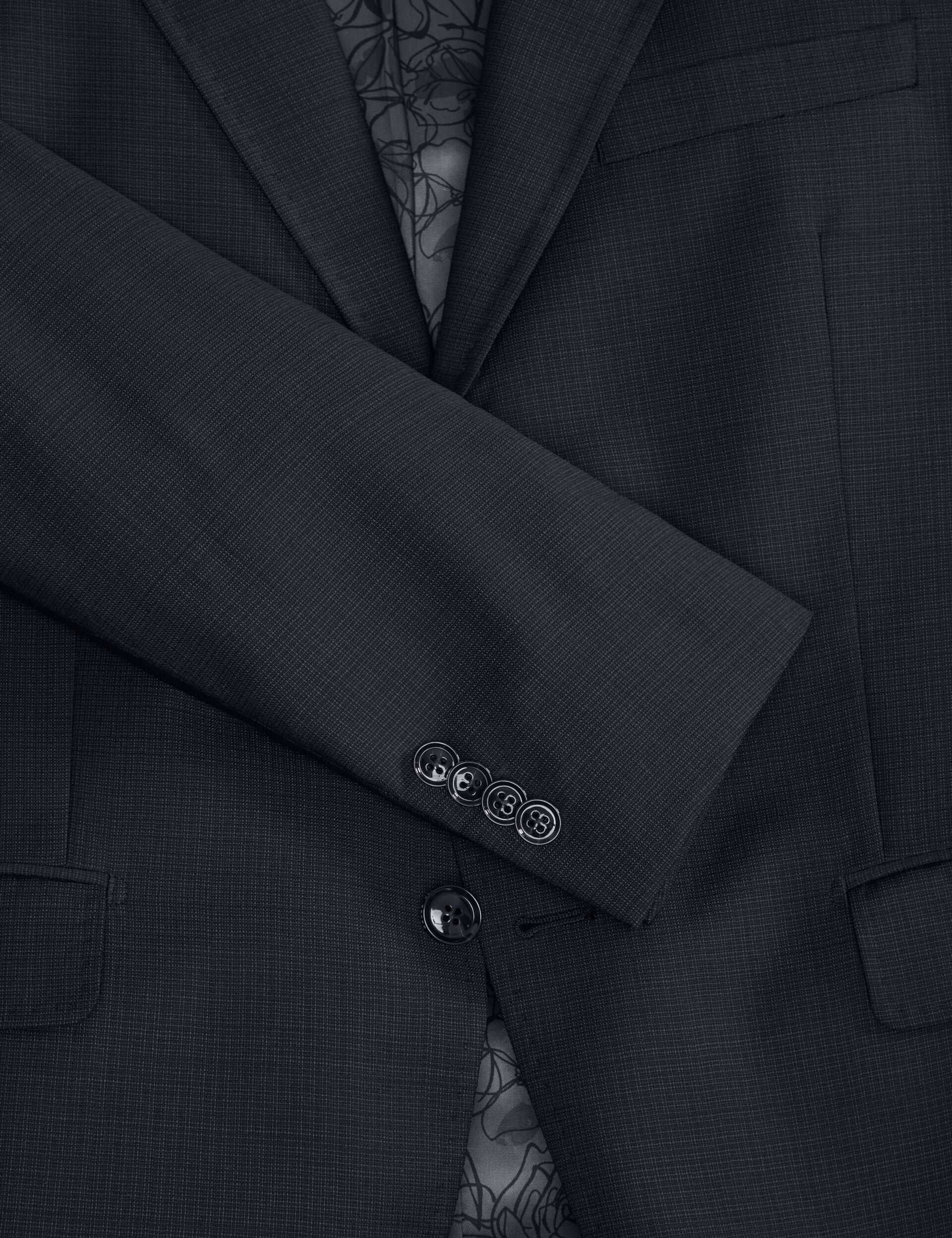 Ted Baker WRIGHT-GRID – Single Breasted Two Button Notch Fully Fashioned Grid Suit Jacket