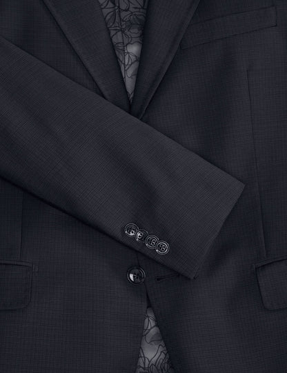 Ted Baker WRIGHT-GRID – Single Breasted Two Button Notch Fully Fashioned Grid Suit Jacket