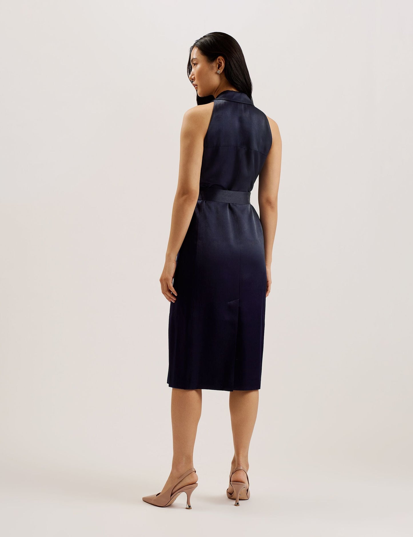 Ted Baker TEERUD - Tailored Satin Midi Dress with Belt