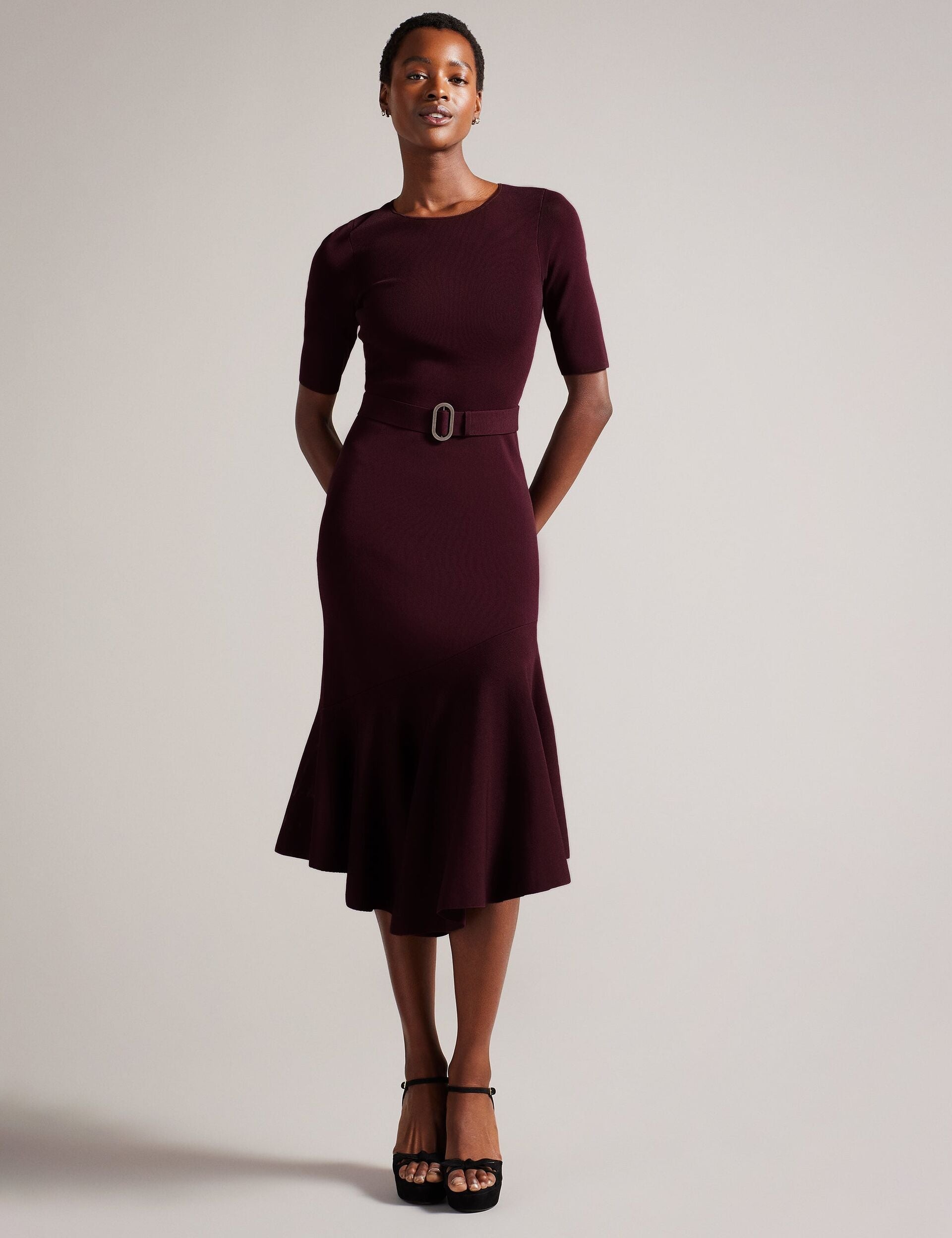 Ted Baker SAMALEE - Flippy Hem Knitted Midi Dress
