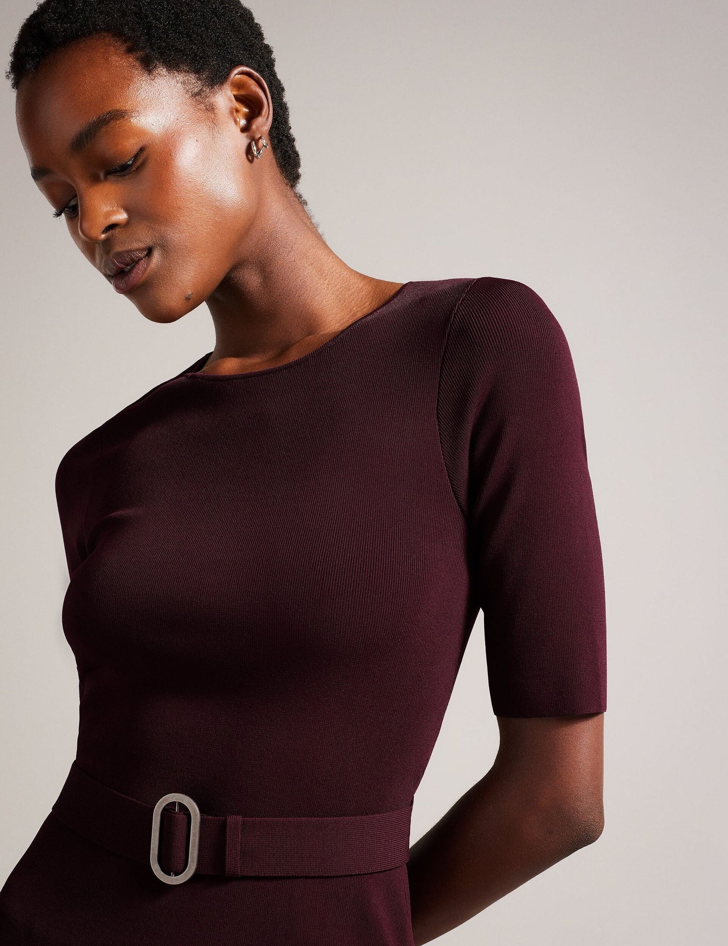 Ted Baker SAMALEE - Flippy Hem Knitted Midi Dress
