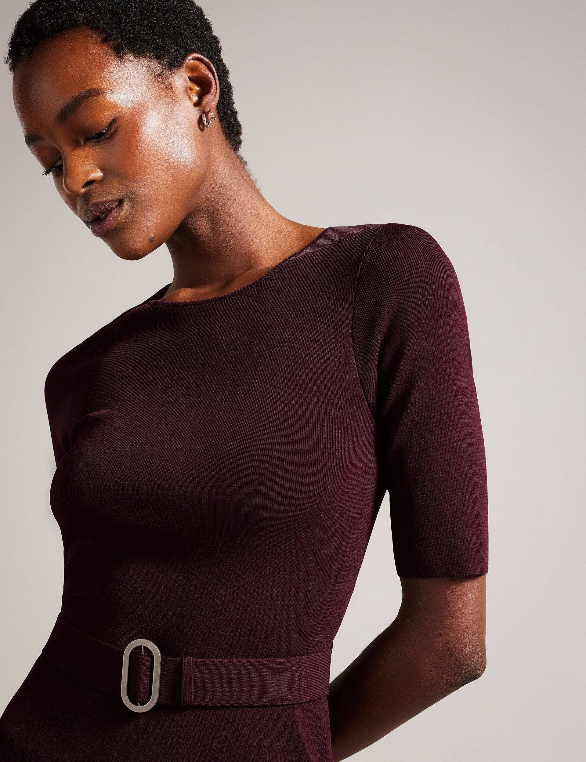 Ted Baker SAMALEE - Flippy Hem Knitted Midi Dress