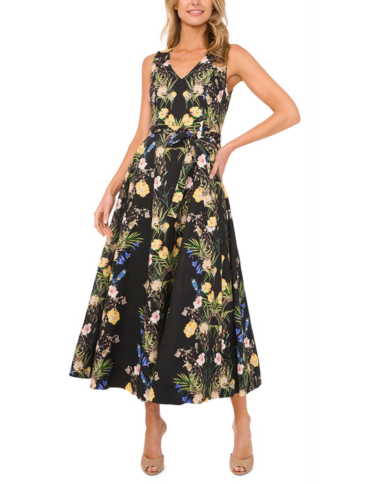 Ted Baker SLEEVELESS V NECK PLEATED MAXI DRESS - Rich Black