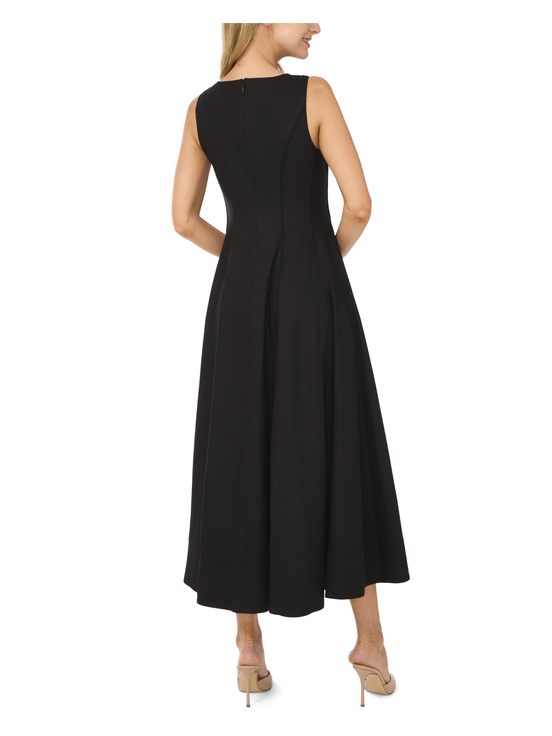 Ted Baker SLEEVELESS V-NECK PLEATED MAXI DRESS - Black