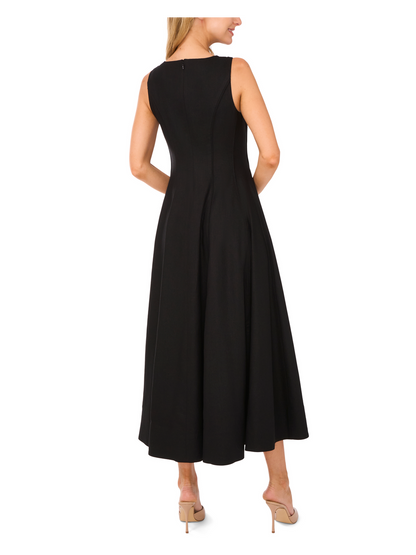 Ted Baker SLEEVELESS V-NECK PLEATED MAXI DRESS - Black