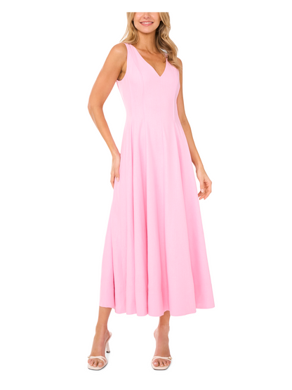 Ted Baker SLEEVELESS V-NECK PLEATED MAXI DRESS - Lt-Pink