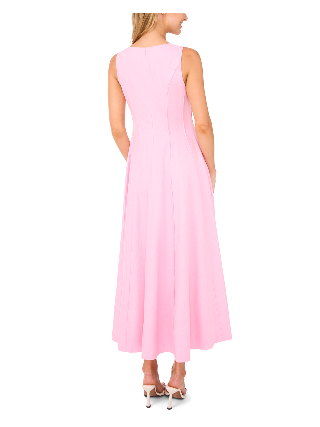 Ted Baker SLEEVELESS V-NECK PLEATED MAXI DRESS - Lt-Pink