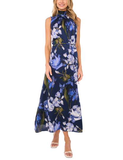 Ted Baker BOW TIE SLEEVELESS MAXI DRESS WITH SELF BELT - Navy