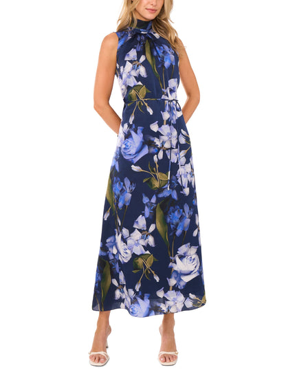 Ted Baker BOW TIE SLEEVELESS MAXI DRESS WITH SELF BELT - Navy