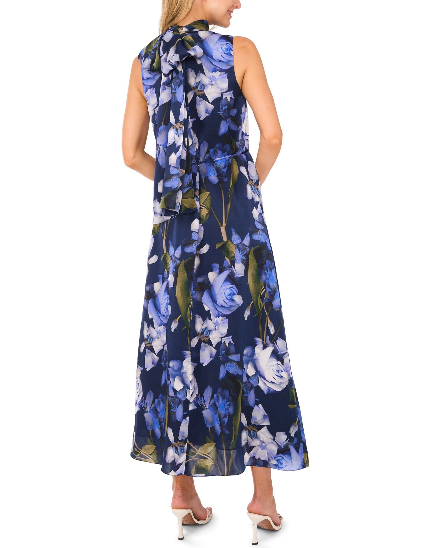 Ted Baker BOW TIE SLEEVELESS MAXI DRESS WITH SELF BELT - Navy