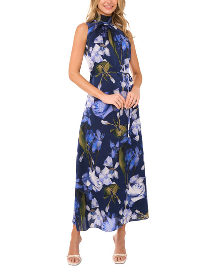 Ted Baker BOW TIE SLEEVELESS MAXI DRESS WITH SELF BELT - Navy