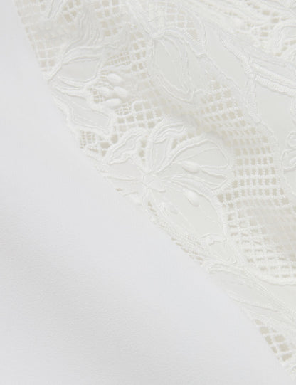 Ted Baker SLEEVELESS LACE APPLIQUE MIDI DRESS - White