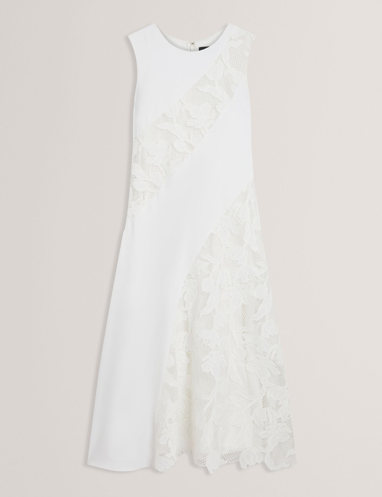 Ted Baker SLEEVELESS LACE APPLIQUE MIDI DRESS - White