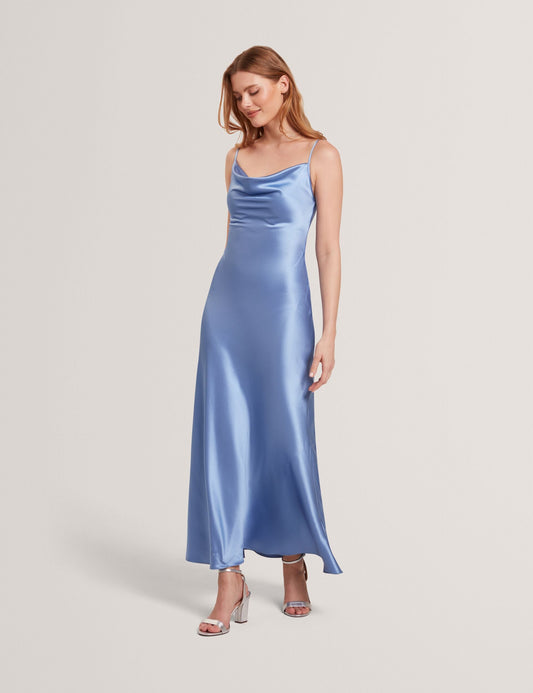 Ted Baker MIDI SILK SLIP DRESS - Mid-Blue