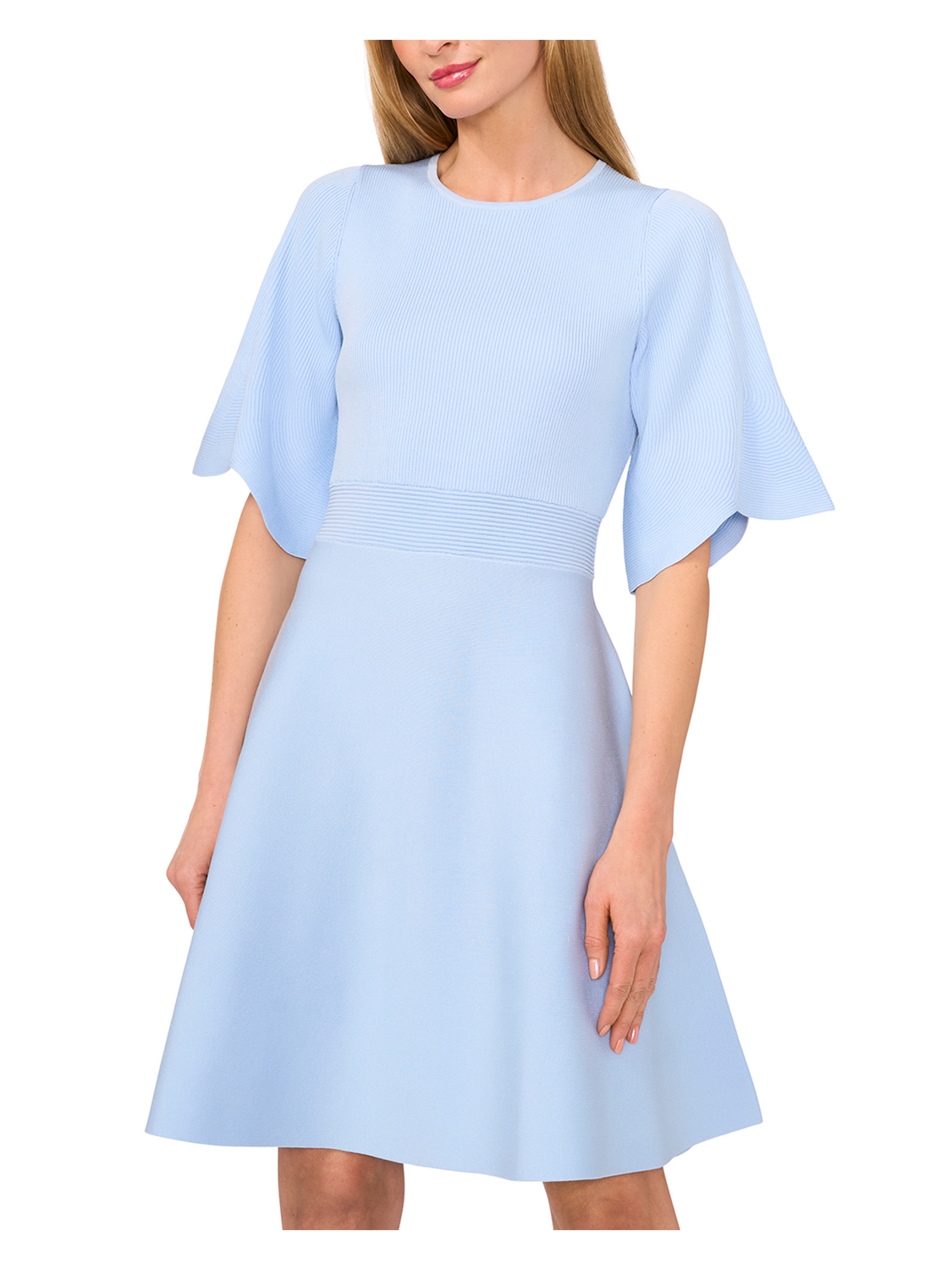 Ted Baker FLARE SHORT SLEEVE CREW NECK MINI DRESS - Lt-Blue