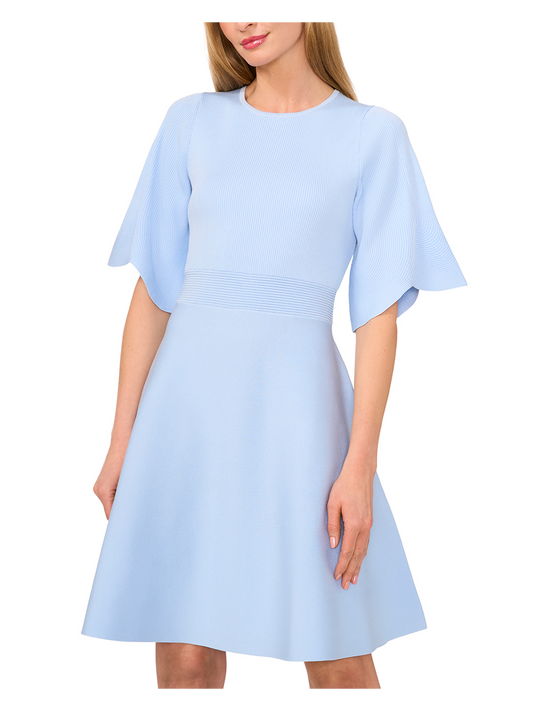 Ted Baker FLARE SHORT SLEEVE CREW NECK MINI DRESS - Lt-Blue