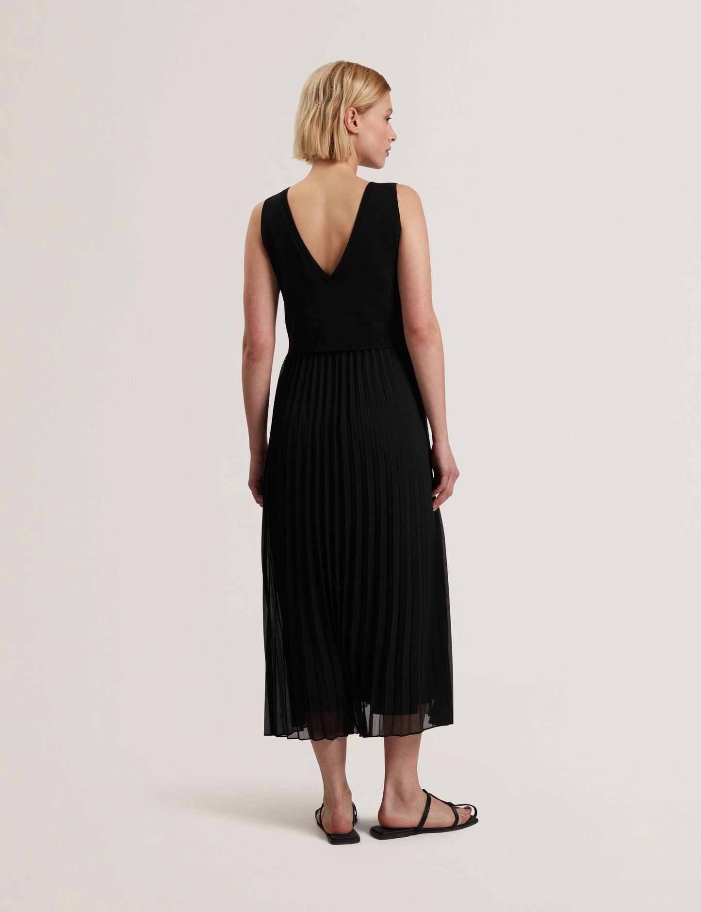 Ted Baker LARNAHH - Pleated Midi Dress With Removable Knit Tank