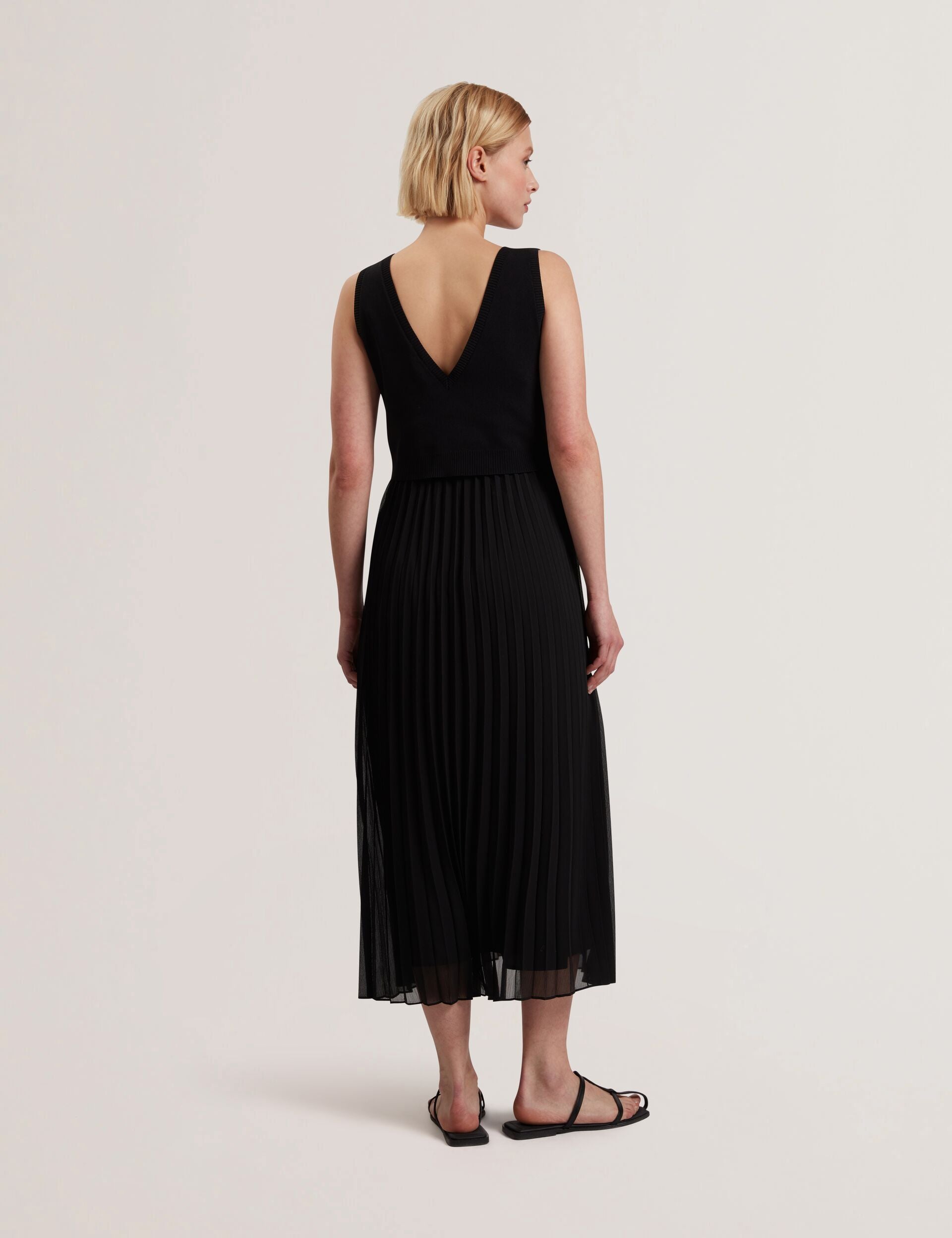 Ted Baker LARNAHH - Pleated Midi Dress With Removable Knit Tank