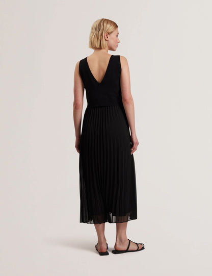 Ted Baker LARNAHH - Pleated Midi Dress With Removable Knit Tank