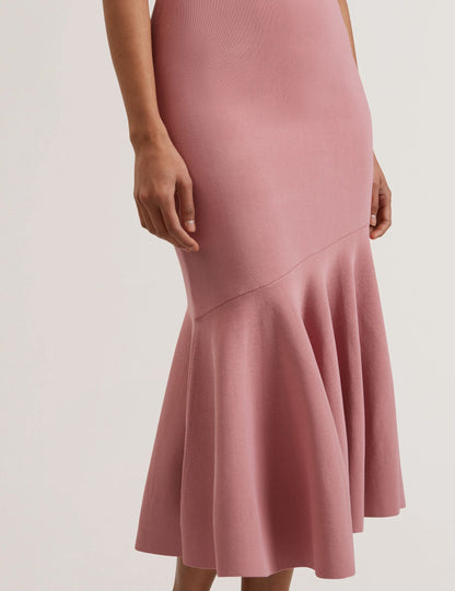 Ted Baker MIYHAA - Flippy Hem Square Neck Knitted Midi Dress