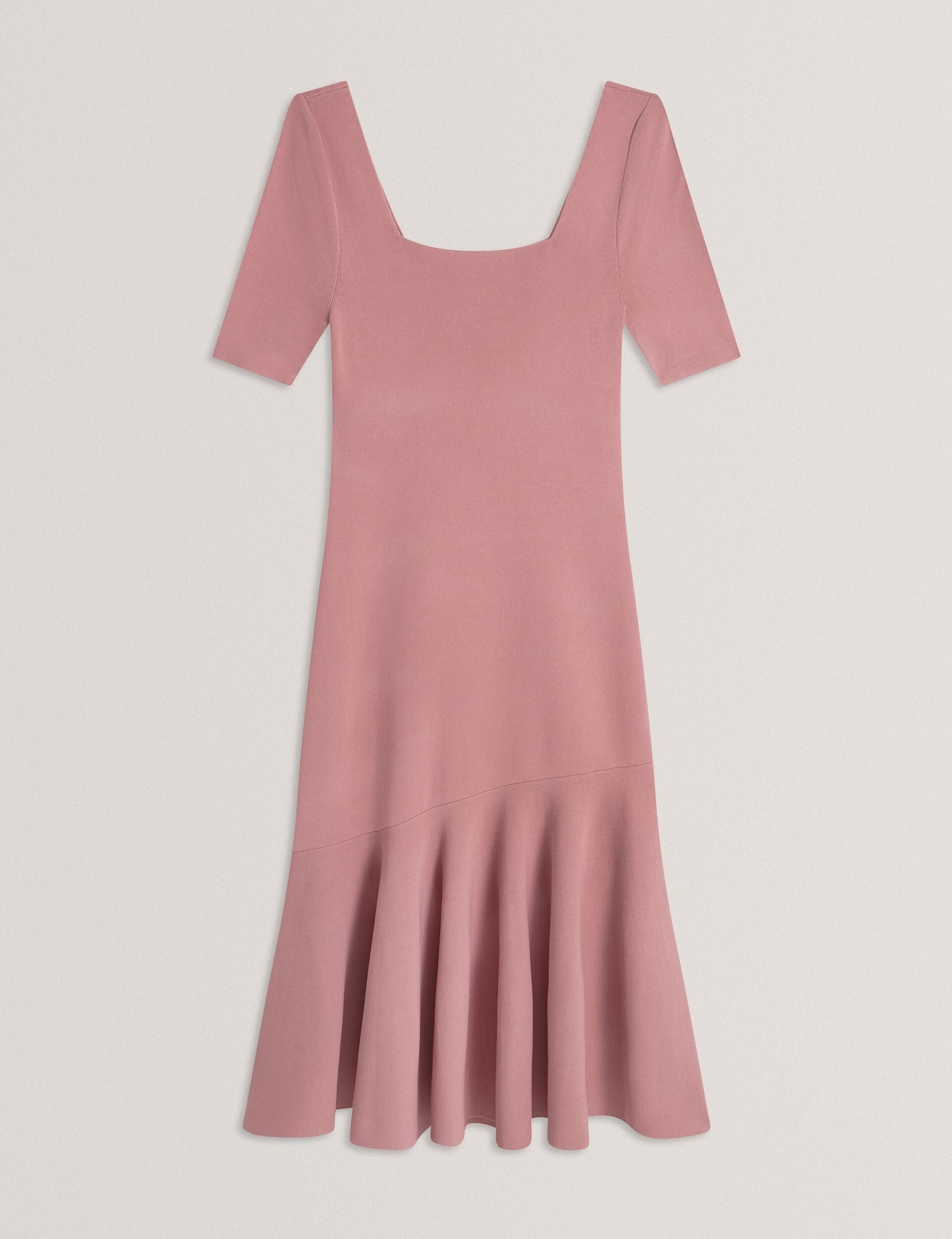 Ted Baker MIYHAA - Flippy Hem Square Neck Knitted Midi Dress