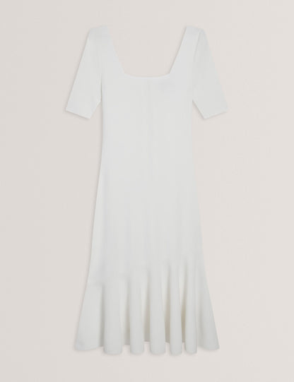 Ted Baker MIYHAA - Flippy Hem Square Neck Knitted Midi Dress
