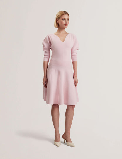 Ted Baker JESCKA - Structured Puff Sleeve Knitted Skater Dress