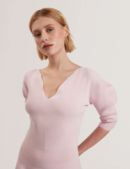 Ted Baker JESCKA - Structured Puff Sleeve Knitted Skater Dress