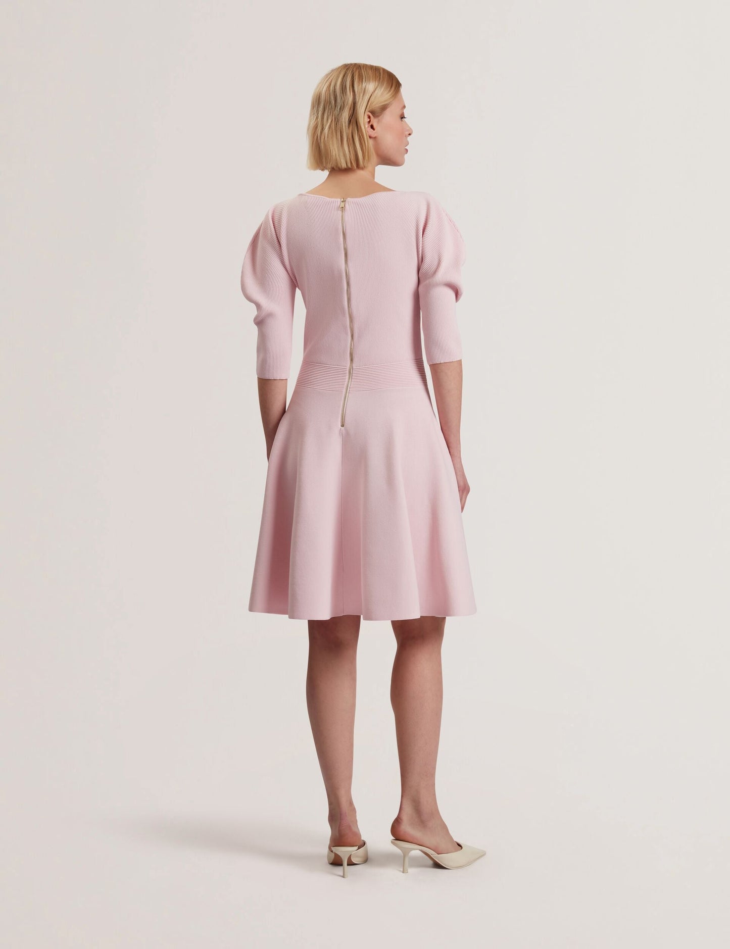 Ted Baker JESCKA - Structured Puff Sleeve Knitted Skater Dress