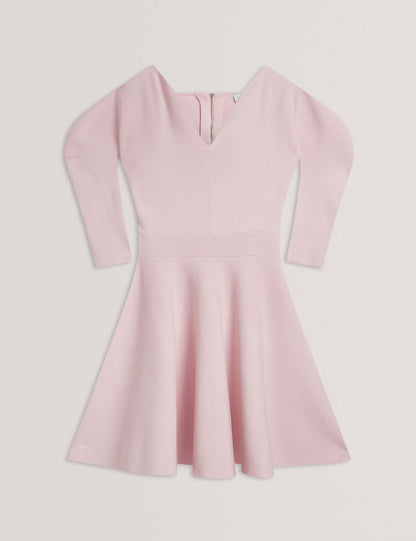 Ted Baker JESCKA - Structured Puff Sleeve Knitted Skater Dress