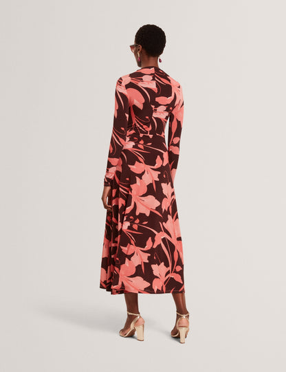 Ted Baker STARLAH - Slinky Printed Jersey Long Sleeve Midi Dress