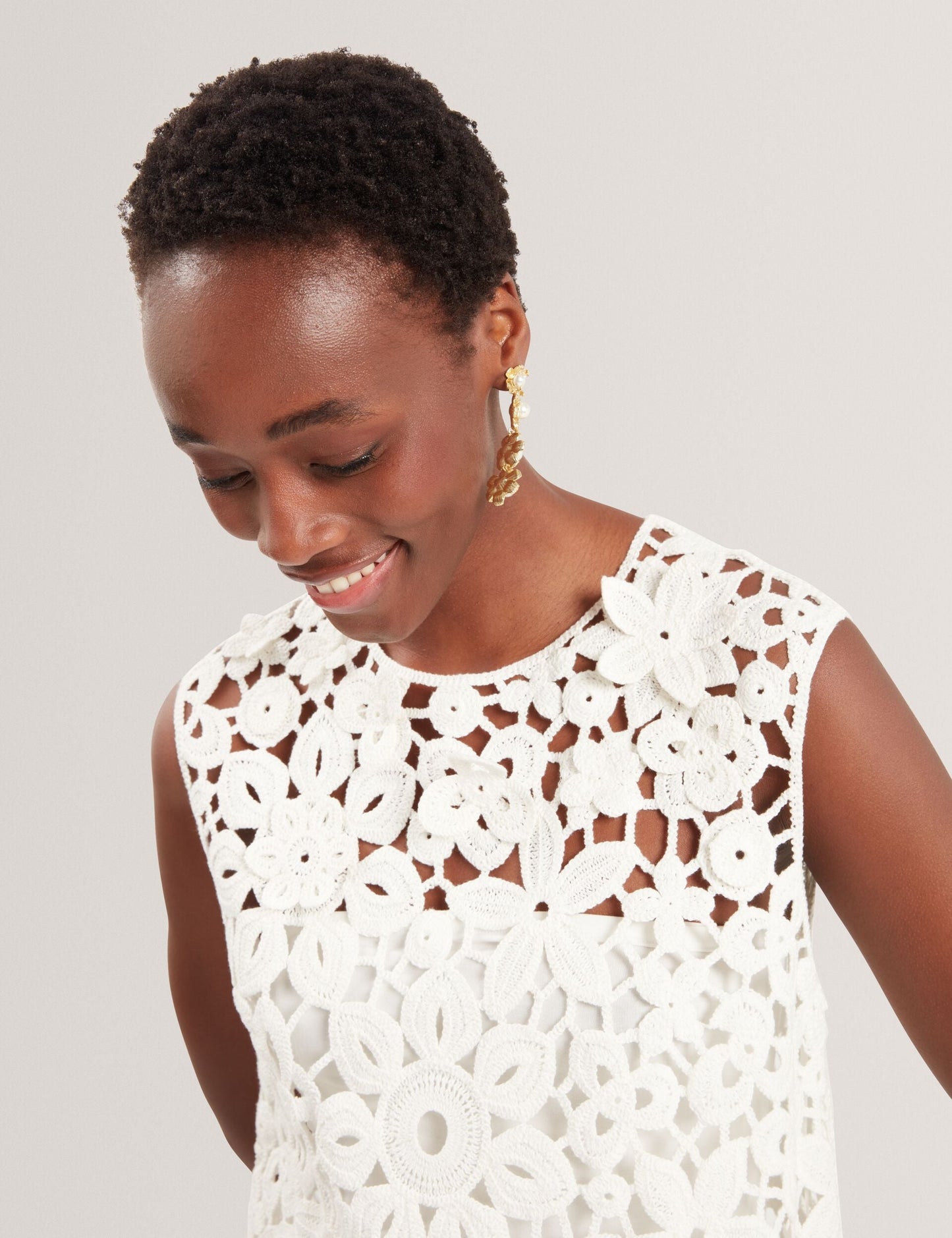 Ted Baker MIIKKA - Crochet Sleeveless Mini Shift Dress