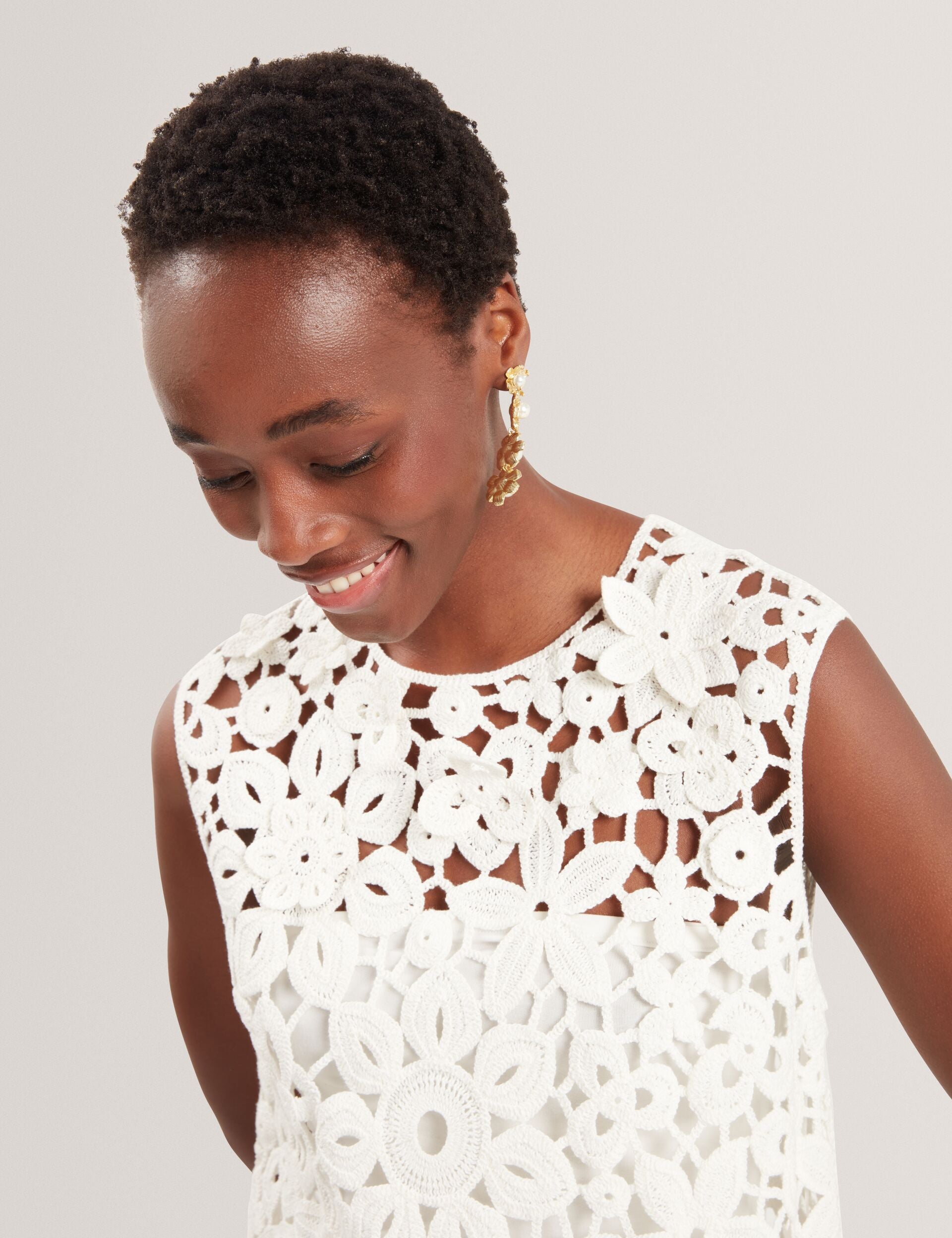 Ted Baker MIIKKA - Crochet Sleeveless Mini Shift Dress