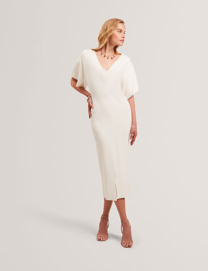 Ted Baker REBEXXA - Wide Sleeve Knitted Bodycon Midi Dress