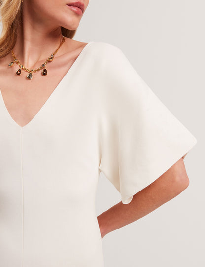 Ted Baker REBEXXA - Wide Sleeve Knitted Bodycon Midi Dress