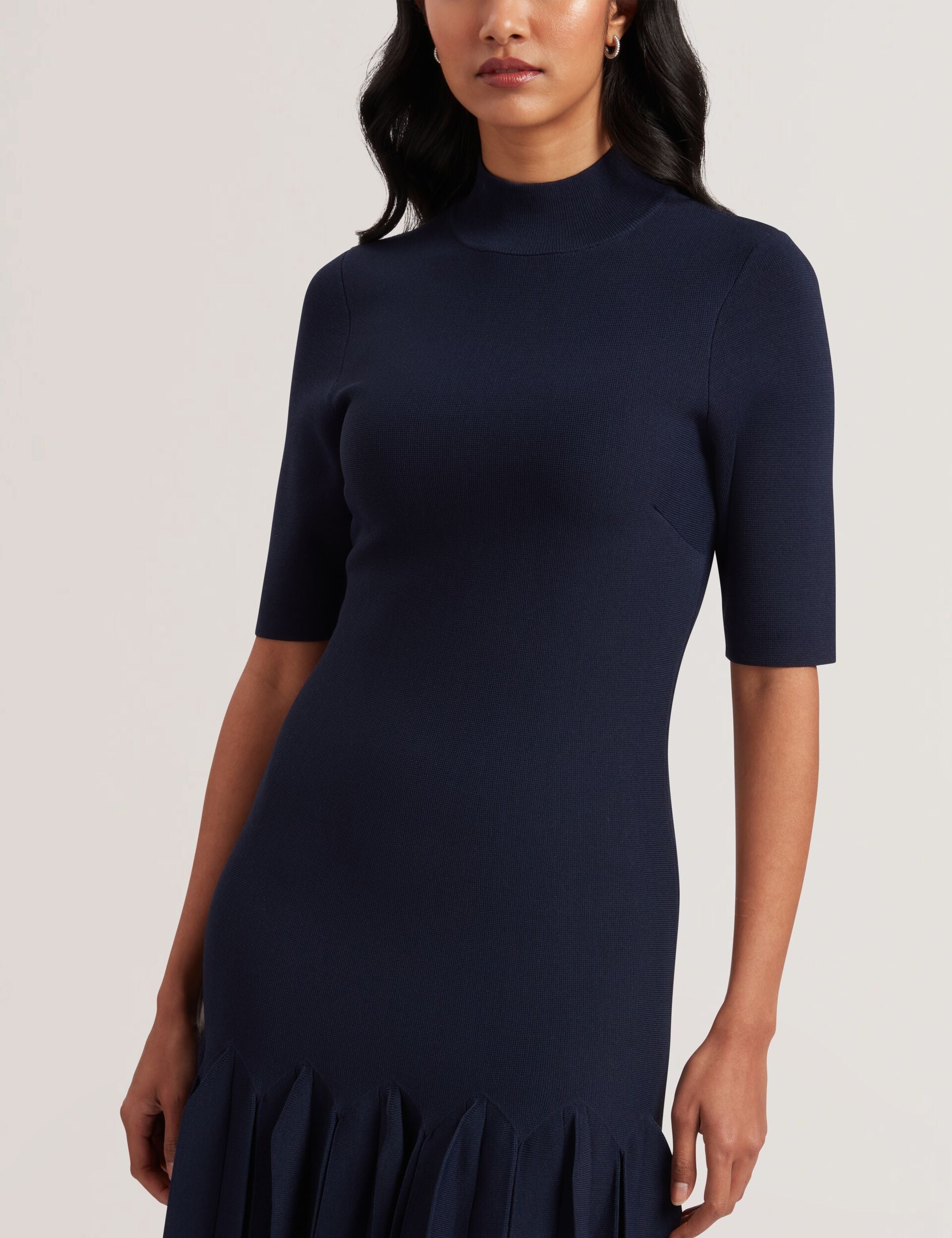 Ted Baker CANDDY - Pleated Hem Bodycon Knit Mini Dress