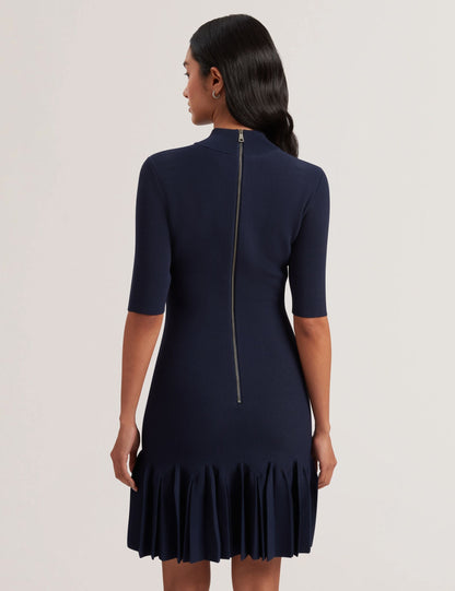 Ted Baker CANDDY - Pleated Hem Bodycon Knit Mini Dress