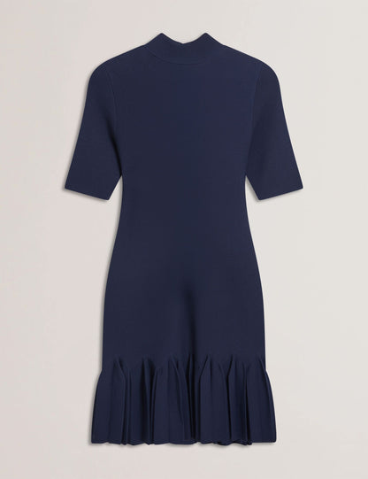 Ted Baker CANDDY - Pleated Hem Bodycon Knit Mini Dress