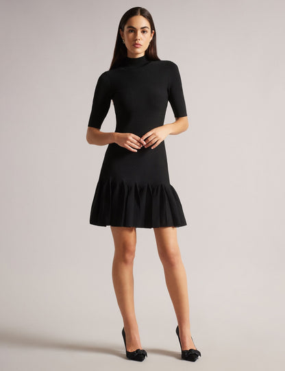 Ted Baker CANDDY - Pleated Hem Bodycon Knit Mini Dress