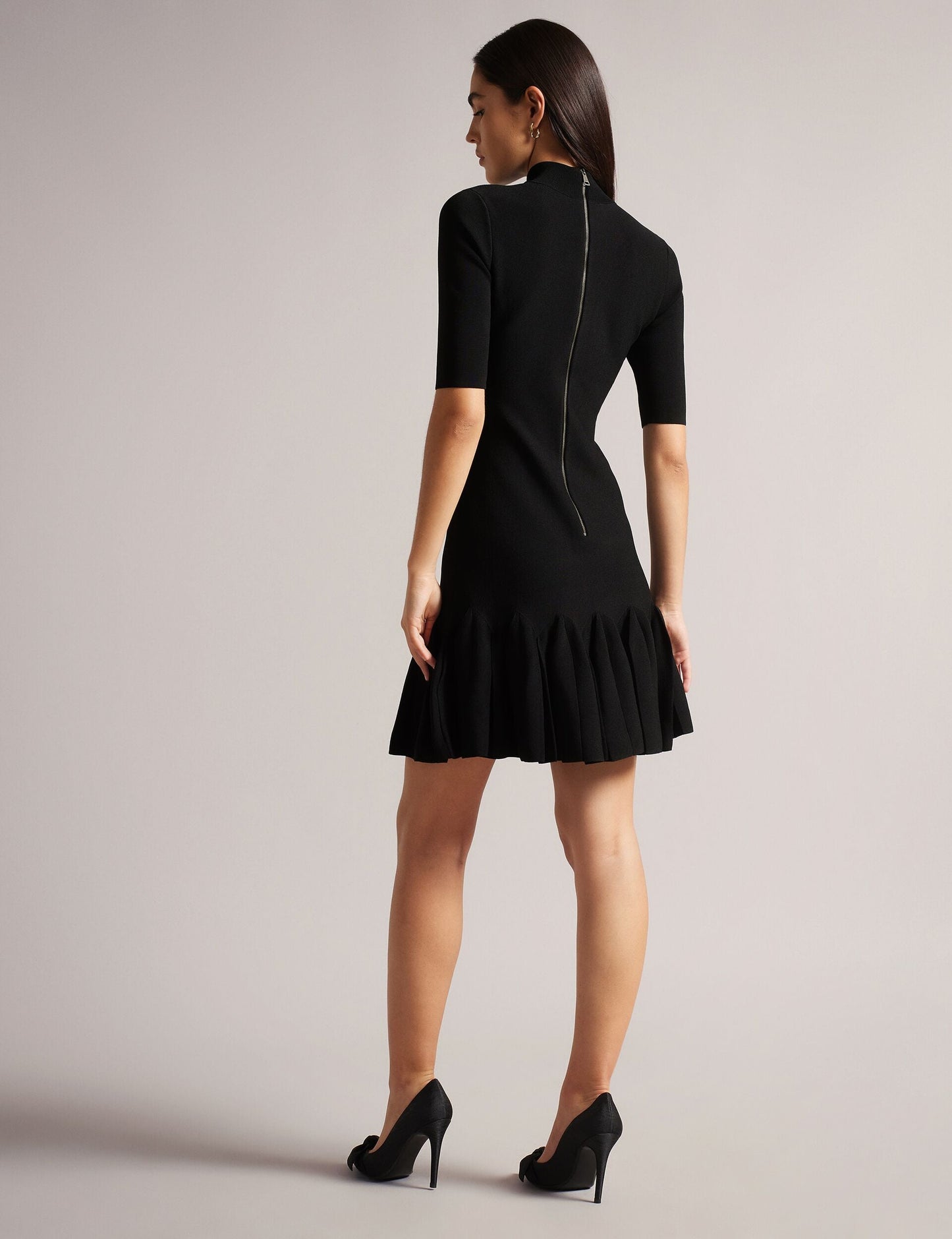 Ted Baker CANDDY - Pleated Hem Bodycon Knit Mini Dress