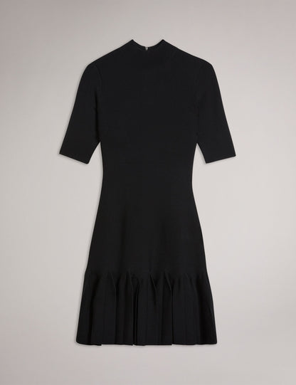 Ted Baker CANDDY - Pleated Hem Bodycon Knit Mini Dress