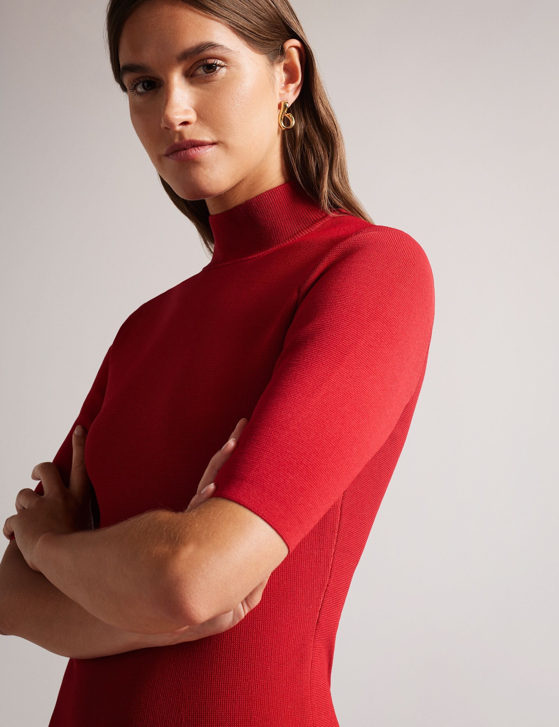 Ted Baker CANDDY - Pleated Hem Bodycon Knit Mini Dress