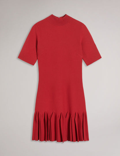 Ted Baker CANDDY - Pleated Hem Bodycon Knit Mini Dress