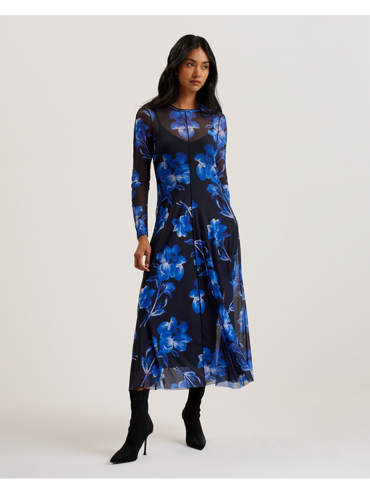 Ted Baker ROZEEN - Mesh Long Sleeve Printed Dress